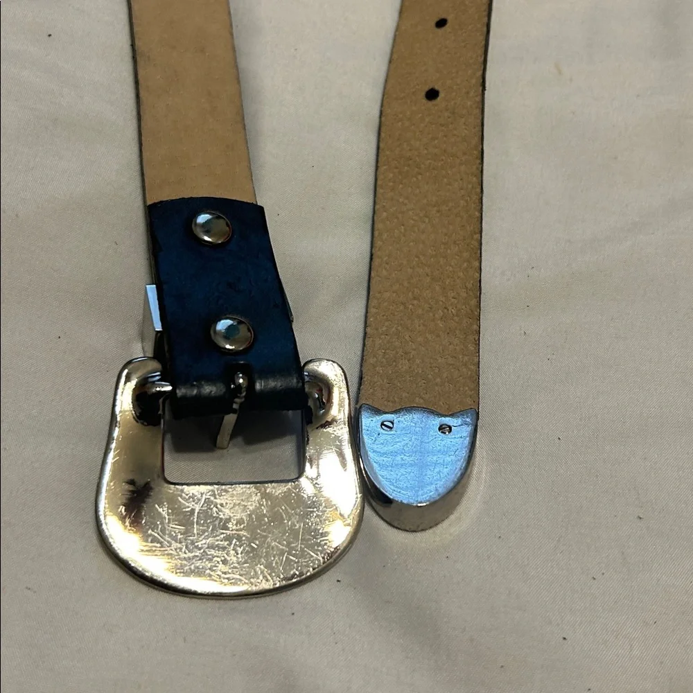 Olga Santini rhinestone leather belt Western Cowgirl